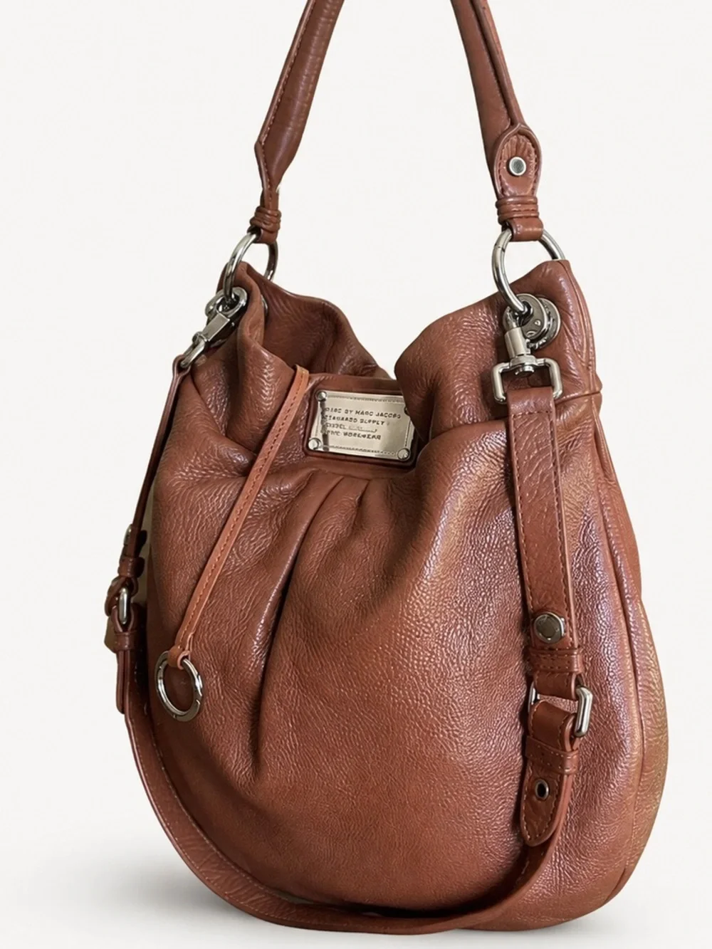 Marc by Marc Jacobs Classic Q Lil Ukita Brown Leather Hobo Crossbody Dust Bag